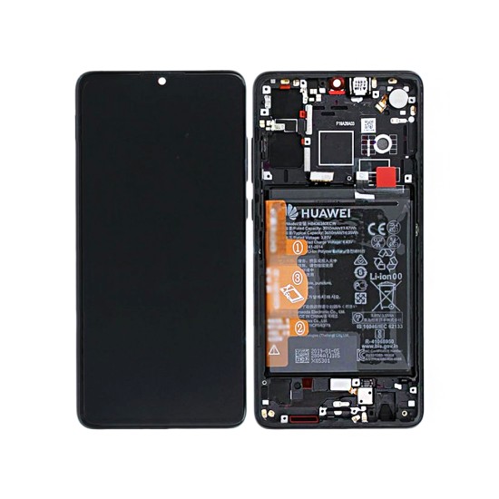 HUAWEI P30 TOUCH+LCD WITH FRAME AND BATTERY SERVICE PACK (02352NLL) (02354HLT) BLACK ORIGINAL